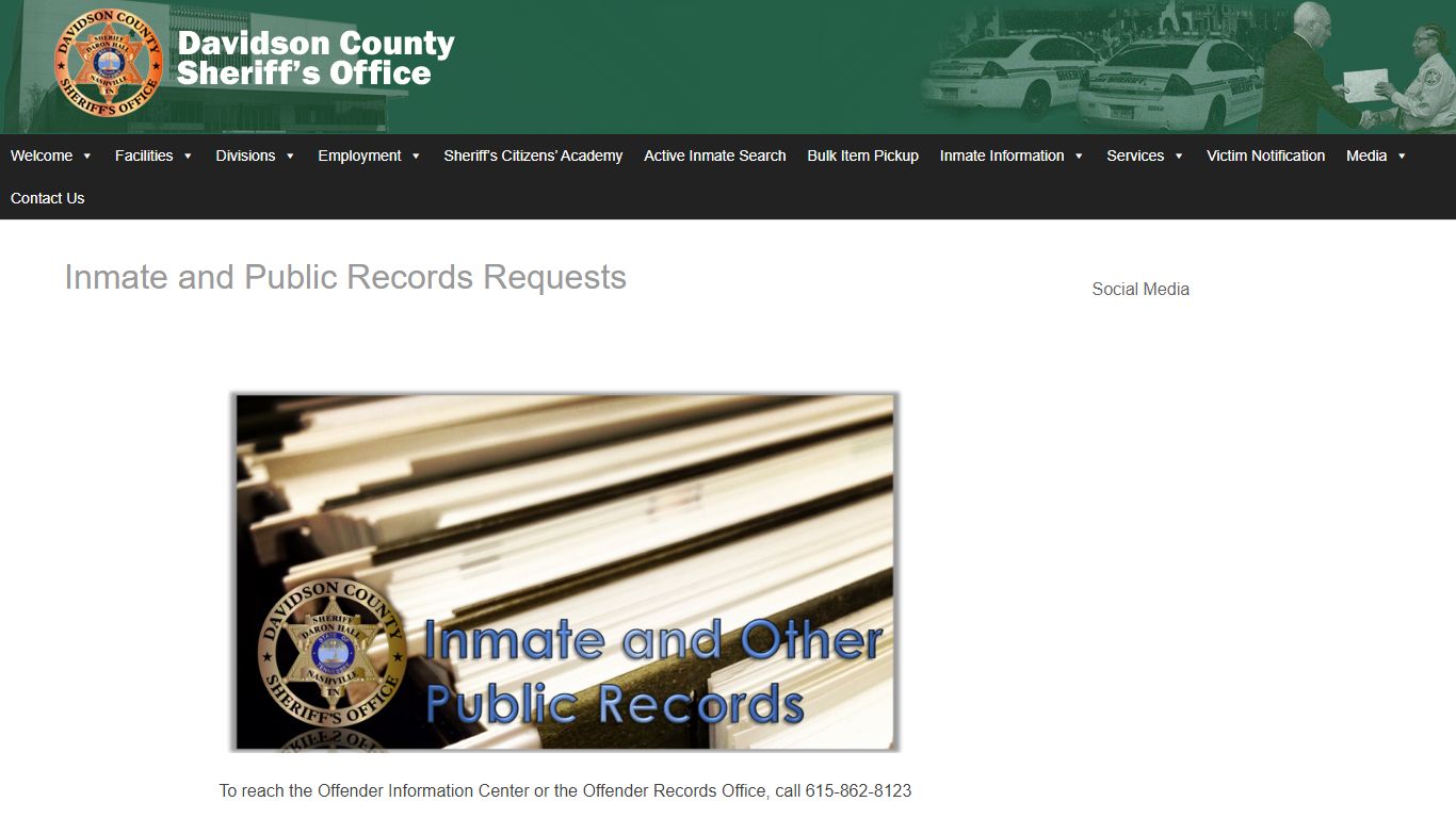 Inmate and Public Records Requests - Nashville Tennessee